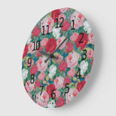 Elegant Victoriaans Waterverf Rood en Roze Rozen | Grote Klok (Hoek)