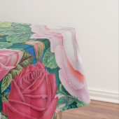 Elegant Victoriaans Waterverf Rood en Roze Rozen | Tafelkleed (Voorbeeld)