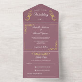 Elegant Victoriaans Weddenschap in één uitnodiging (Binnen)