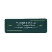 Elegant Victoriaans Weddenschap Return-adres Etiket (Voorkant)