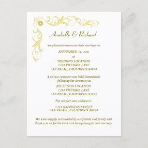 Elegant Victoriaans Wedding Announement Briefkaart