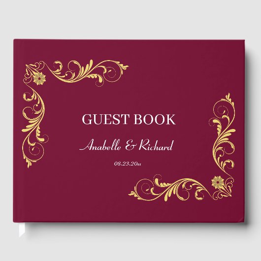 Elegant Victoriaans Wedding Gastenboek (Voorkant)