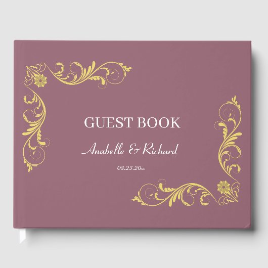 Elegant Victoriaans Wedding Gastenboek (Voorkant)