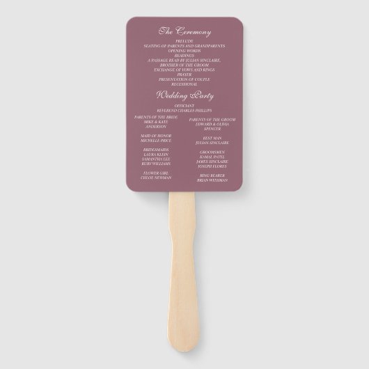 Elegant Victoriaans Wedding Hand Fan Program Handwaaier (Achterkant)