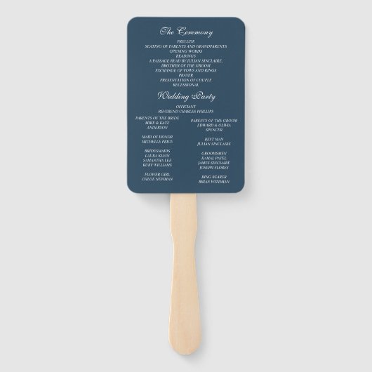 Elegant Victoriaans Wedding Hand Fan Program Handwaaier (Achterkant)