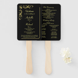 Elegant Victoriaans Wedding Hand Fan Program Handwaaier