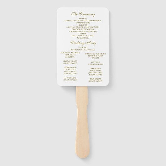 Elegant Victoriaans Wedding Hand Fan Program Handwaaier (Achterkant)