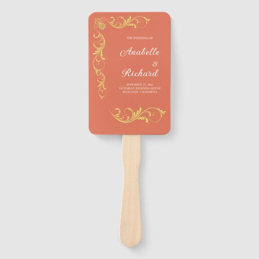 Elegant Victoriaans Wedding Handwaaier (Voorkant)