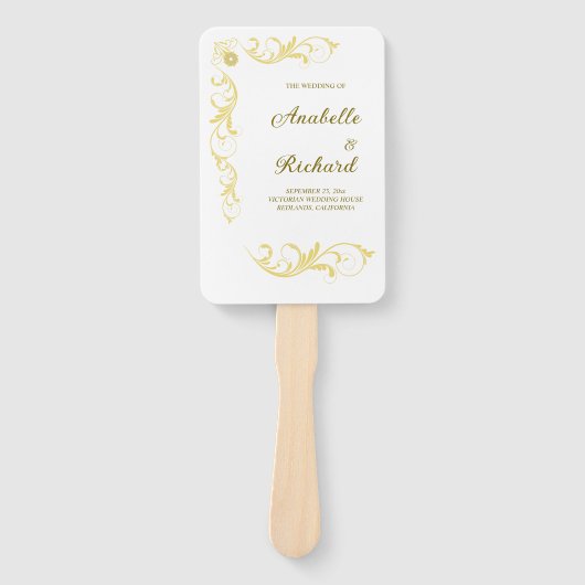 Elegant Victoriaans Wedding Handwaaier (Voorkant)