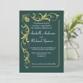 Elegant Victoriaans Wedding Kaart (Staand voorkant)