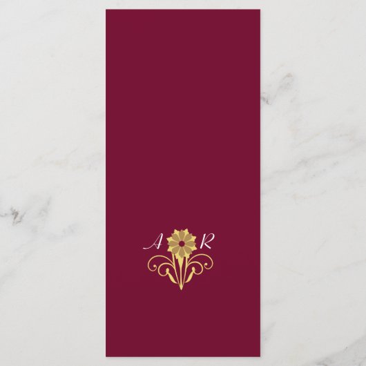 Elegant Victoriaans Wedding Menu (Achterkant)