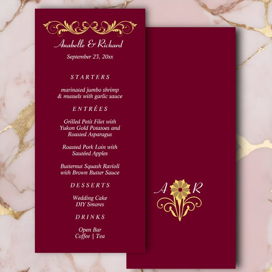 Elegant Victoriaans Wedding Menu