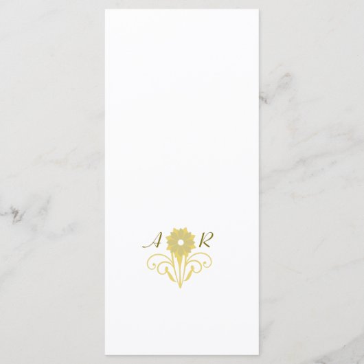 Elegant Victoriaans Wedding Menu (Achterkant)