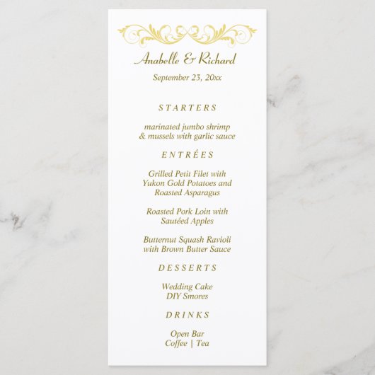 Elegant Victoriaans Wedding Menu (Voorkant)