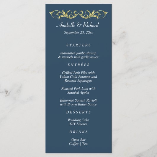 Elegant Victoriaans Wedding Menu (Voorkant)
