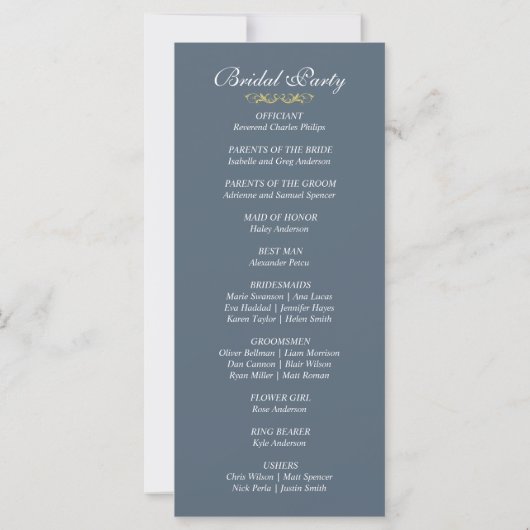 Elegant Victoriaans Wedding Programme (Achterkant)