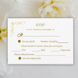 Elegant Victoriaans Wedding RSVP Kaartje
