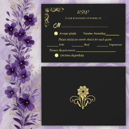 Elegant Victoriaans Wedding RSVP Kaartje