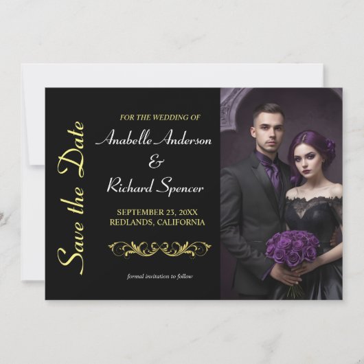 Elegant Victoriaans Wedding Save The Date (Voorkant)