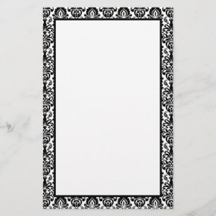 Elegant Victoriaans zwart loopvlak Damask Patroonr Briefpapier