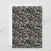Elegant Victoriaans zwart-wit-Floral bruiloft Kaart (Achterkant)