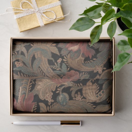 Elegant  Victoriaans Zwarte Floral Tissuepapier (Geschenk)