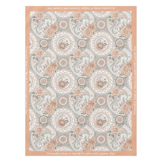 Elegant Victoriaanse Bloemige Vintage Gepersonalis Tafelkleed (Voorkant)