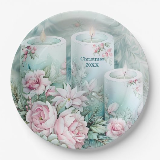 Elegant Victorian Holiday Paper Plate - Custom Papieren Bordje (Voorkant)