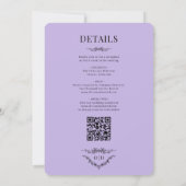 Elegant Victorian Lilac Purple All in One Wedding Kaart (Achterkant)