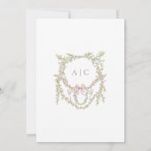 Elegant Victorian Pastel Floral Bow Wedding Kaart (Achterkant)