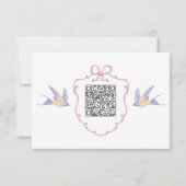 Elegant Victorian Pastel Floral Bow Wedding QR RSVP Kaartje (Achterkant)