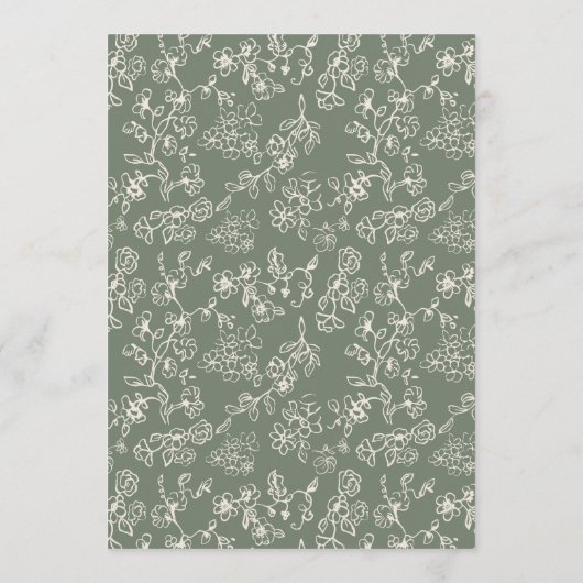 Elegant Victorian Sage Green Wedding Menu (Achterkant)