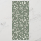 Elegant Victorian Sage Green Wedding Menu (Achterkant)