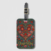 Elegant Victorian Valentines Day heart design Bagagelabel (Voorkant (verticaal))
