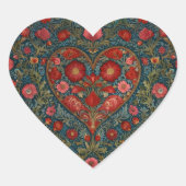 Elegant Victorian Valentines Day heart design Hart Sticker (Voorkant)
