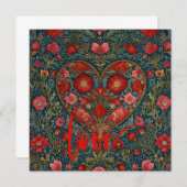 Elegant Victorian Valentines Day heart design Kaart (Voorkant / Achterkant)