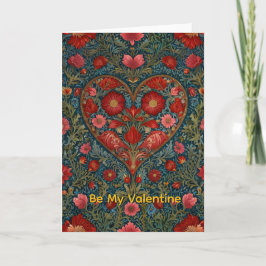 Elegant Victorian Valentines Day heart design Kaart