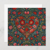 Elegant Victorian Valentines Day heart design Kaart (Voorkant / Achterkant)