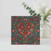 Elegant Victorian Valentines Day heart design Kaart (Staand voorkant)