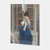 Elegant Victorian Woman Reading in Library  Glas Ornament (Voorkant links)