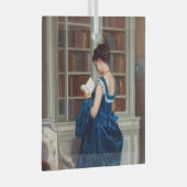 Elegant Victorian Woman Reading in Library  Glas Ornament (Voorkant Rechts)