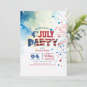 Elegant Vierde Juli Feest I vuurwerk Kaart (Staand voorkant)