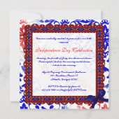 Elegant Vierde juli Uitnodiging met Diamond Bow (Achterkant)