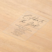 Elegant vieren het Afstudeerder Black Script Afstu Acryl Uitnodigingen (Laagn)