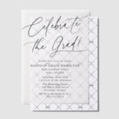 Elegant vieren het Afstudeerder Black Script Afstu Vellum Uitnodigingen (Offset (Uitnodiging))