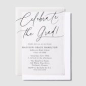 Elegant vieren het Afstudeerder Black Script Afstu Vellum Uitnodigingen (Offset)