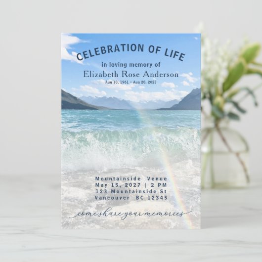 Elegant viering van de herdenking van het leven kaart (Staand voorkant)