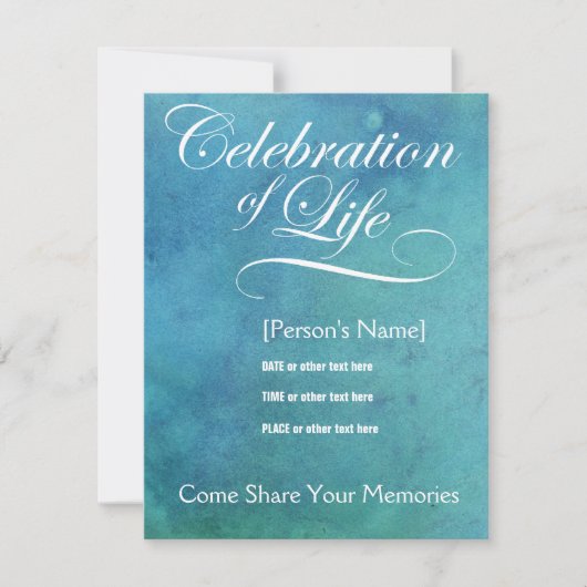 Elegant viering van de herdenking van het leven kaart (Voorkant)