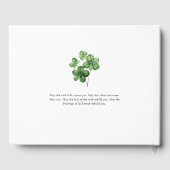 Elegant Viering van het Leven' Ierse Shamrock Klav Gastenboek (Achterkant)