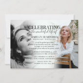 Elegant viering van het leven voor en na foto kaart (Voorkant)